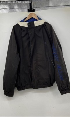 Perry Ellis Black Vintage Embroidered Sleeve Windbreaker Men's 2XL America Rare