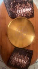 Large Gold Pentagram Altar Bowl For Rituals Offerings And Spells