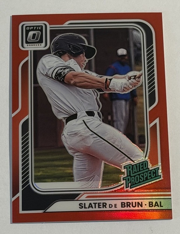 2026 Donruss Optic Rated Prospect Slater De Brun Red Prizm 19/99 #161 Orioles