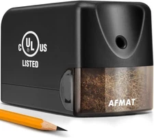 AFMAT Electric Pencil Sharpener, Heavy Duty Classroom Sharpeners Black 