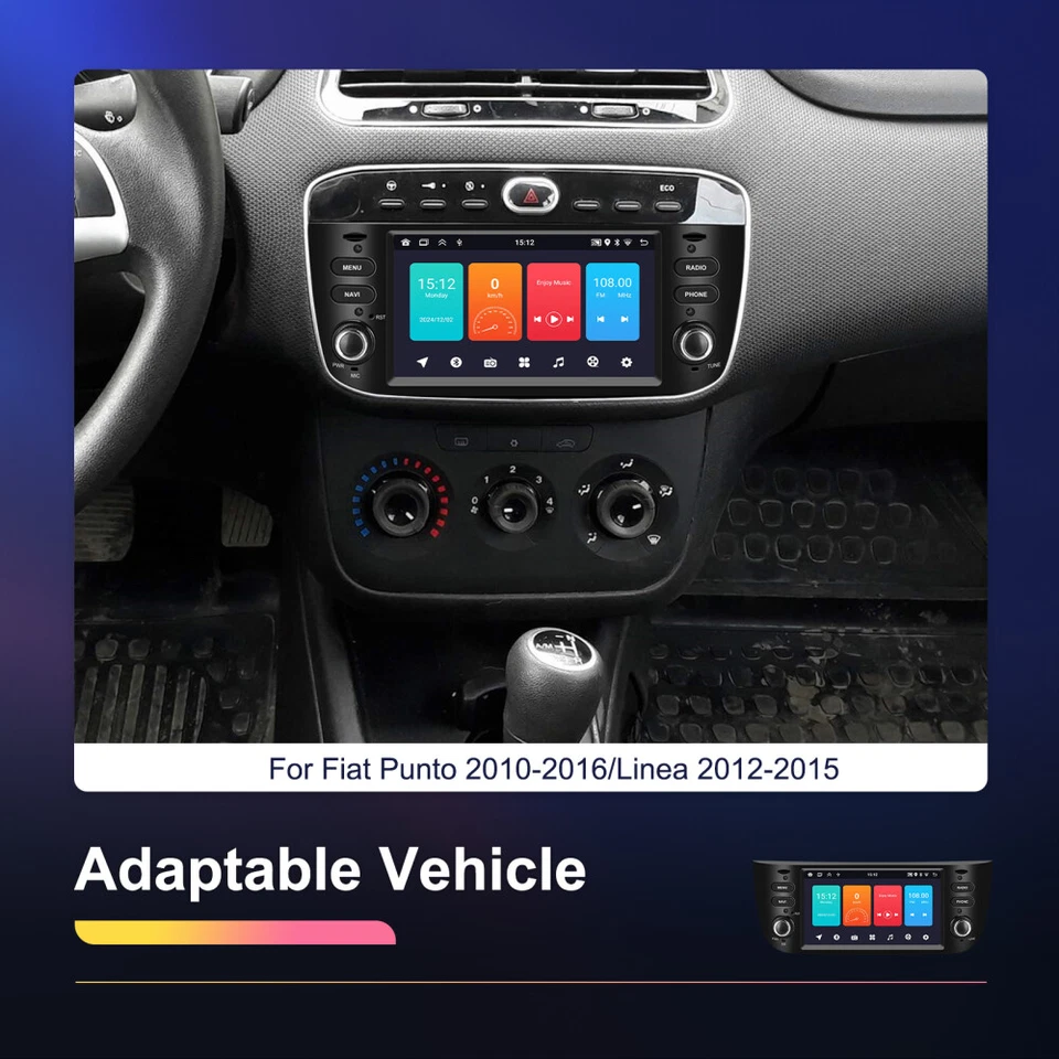 Für Fiat Punto 10-16/Linea 12-15 1+32G 6.2" Autoradio Android 13 GPS Navi FM RDS - Bild 2 von 4