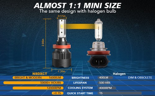 Para Toyota Camry 2007-2018 9005 H11 Bombilla Faro LED Luz Alta/Baja Blanca M8 - Imagen 9 de 19