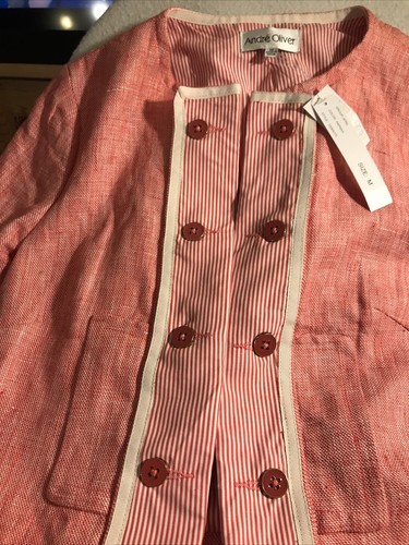 ANDRE OLIVER 2 WAY TOP PAPRIKA SS MEDIUM TOP UNIFORM NWT RET $118