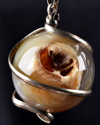mystic Sulemani stone sphere cave pendant  luck wealth protection shaman  #7299