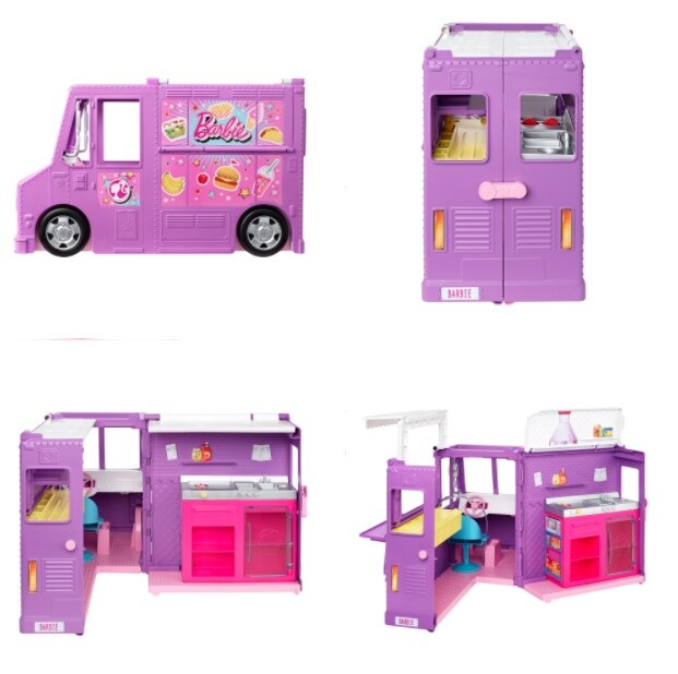 Girls Barbie Food Truck Playset 30+ Play Set Pieces Toy Kids Gift