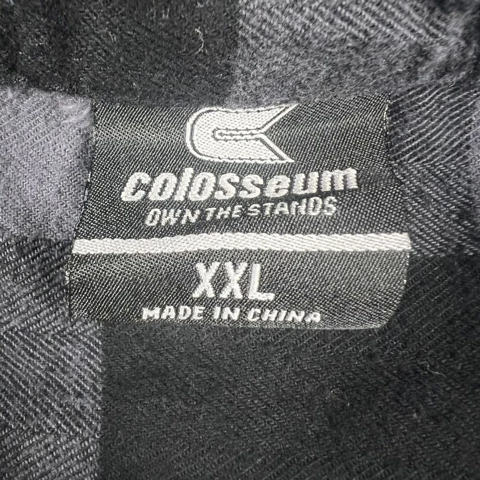 Camisa Oklahoma Para Hombres XXL A Cuadros Abotonada Logo OU Bordado Franela Coliseo Foto 3 de 4