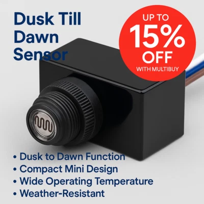 HISPEC 17mm photocell Dusk to Dawn sensor mini waterproof security day night light IP65