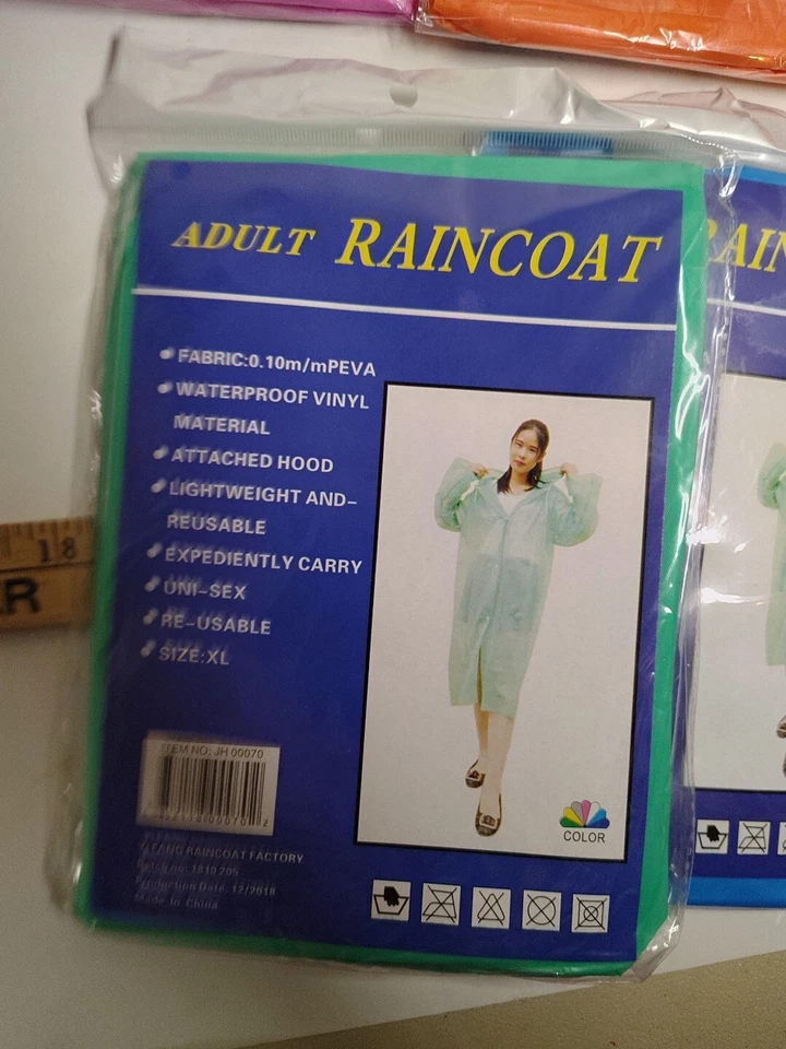 New Raincoat Hooded Unisex Adult Waterproof Jacket Poncho Rainwear Disney Camp - Image 4 of 4