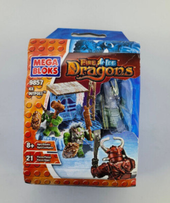 RARE Vintage 2004 MEGA BLOKS FIRE & ICE DRAGONS 9857 ICE OUTPOST SEALED