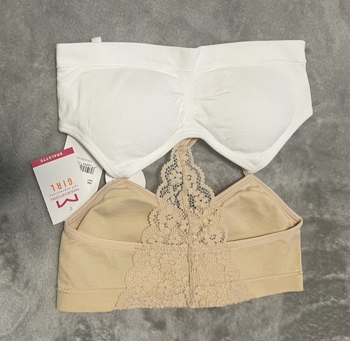Maidenform 2 Pack Seamless Lace Crop Bra For Girl Size Small - Picture 4 of 5