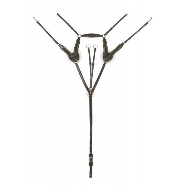 Ovation Elite Collection- 5-Point Sheepskin Padded Breastplate with Running Atta Ovation Elite Collection- 5-Point Sheepskin Padded Breastplate with Running Atta