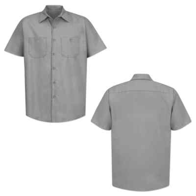 #ad Red Kap Work Shirt Solid Color 2 Pocket Men#x27;s Industrial Uniform Short Sleeve $15.37