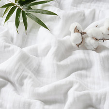 Cooling Muslin King Blanket for Hot Sleepers - 108"x90", Breathable White Gauze