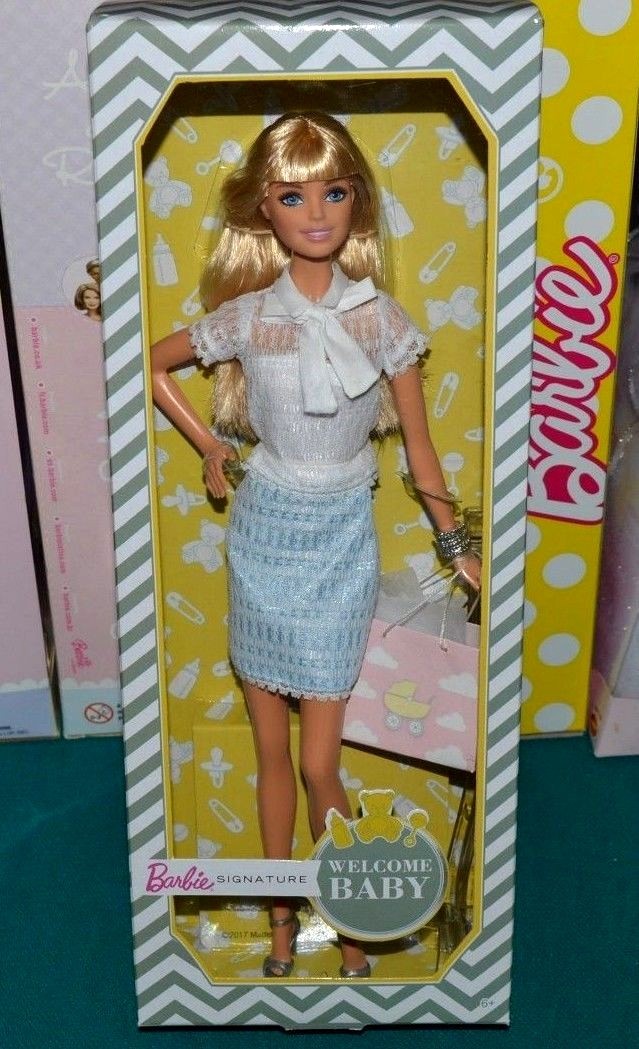 NIB 2017 BARBIE SIGNATURE DOLL WELCOME BABY GENDER NEUTRAL FOR A MOM HAVING BABY