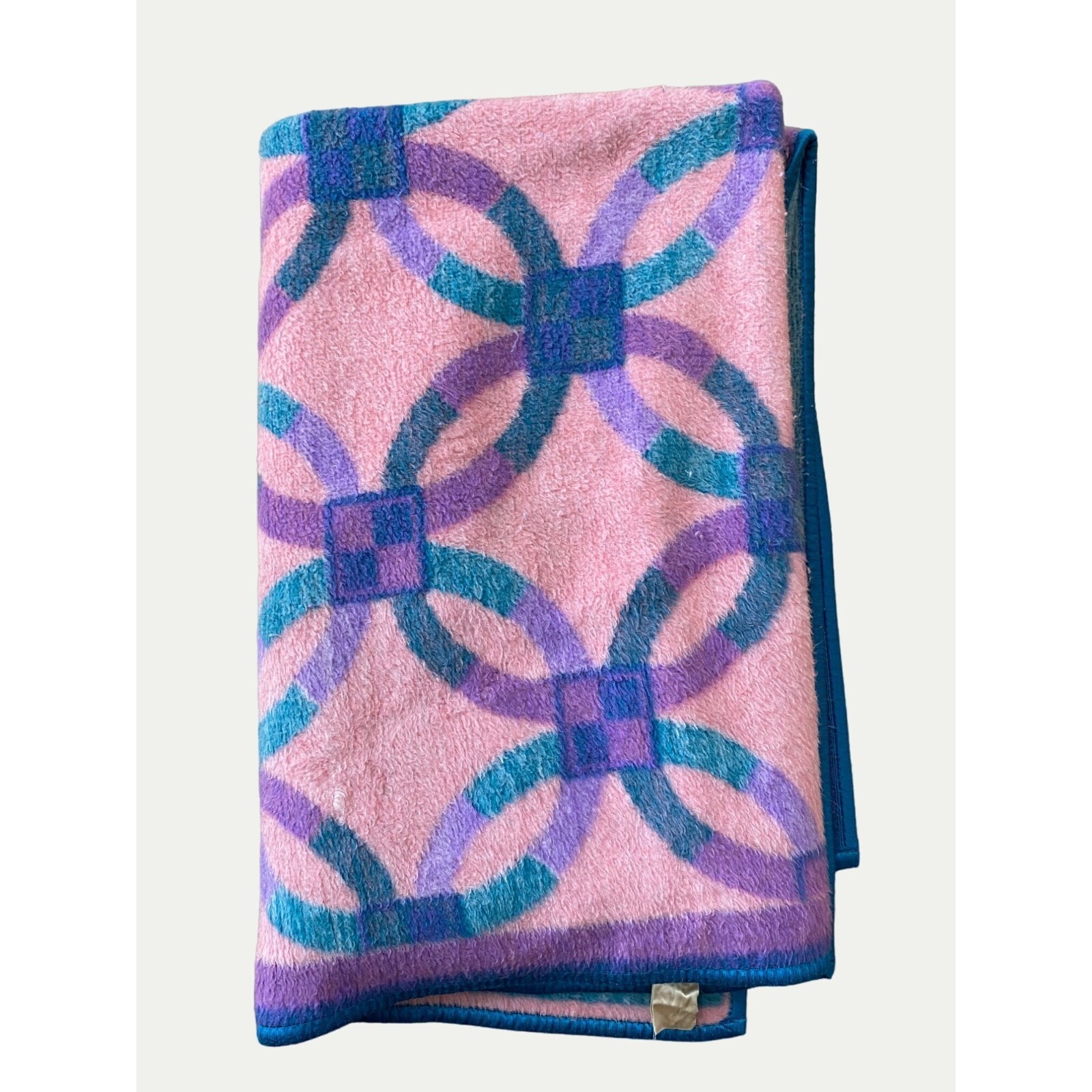 Vintage San Marcos Pink Purple Blue Reversible Throw Blanket eBay