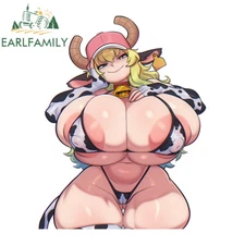 EARLFAMILY 5.1" Succubus Lucoa Ecchi Breast NSFW Car Stickers Anime Decals