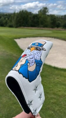 Magic Eagle Golf Putter Headcover Magnetverschluss Golf Putter Cover (weiß)