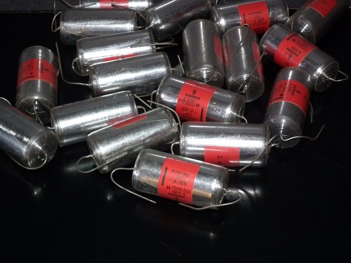 Two vintage NOS Polystyrene Capacitors 0.1mfd / 630V Siemens Klangfilm Hi End - Picture 4 of 11