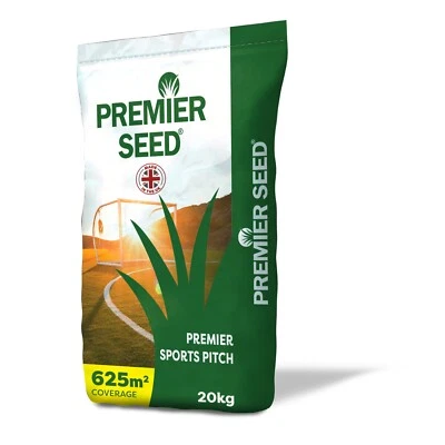 PREMIER SEED PREMIER SPORTS PITCH GRASS SEED 20KG Football, Rugby, Hockey Pitch Grass Seed