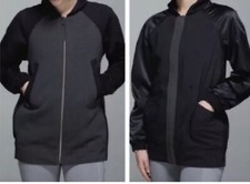 lululemon Both ways Womens reversible bomper gray and black jacket Size 6