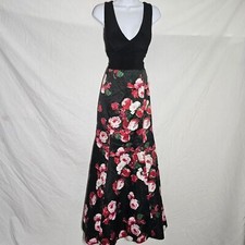 V-neck rose floral xscape mermaid formal dress