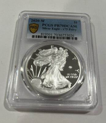 t7206様イーグル銀貨　PCGS 2020 2020-W Proof Silver Eagle PCGS PR70