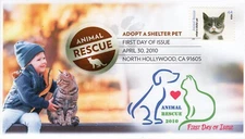 AO-4456-1, 2010, Adopt a Shelter Pet, Digital Color Postmark, First Day Cover, A