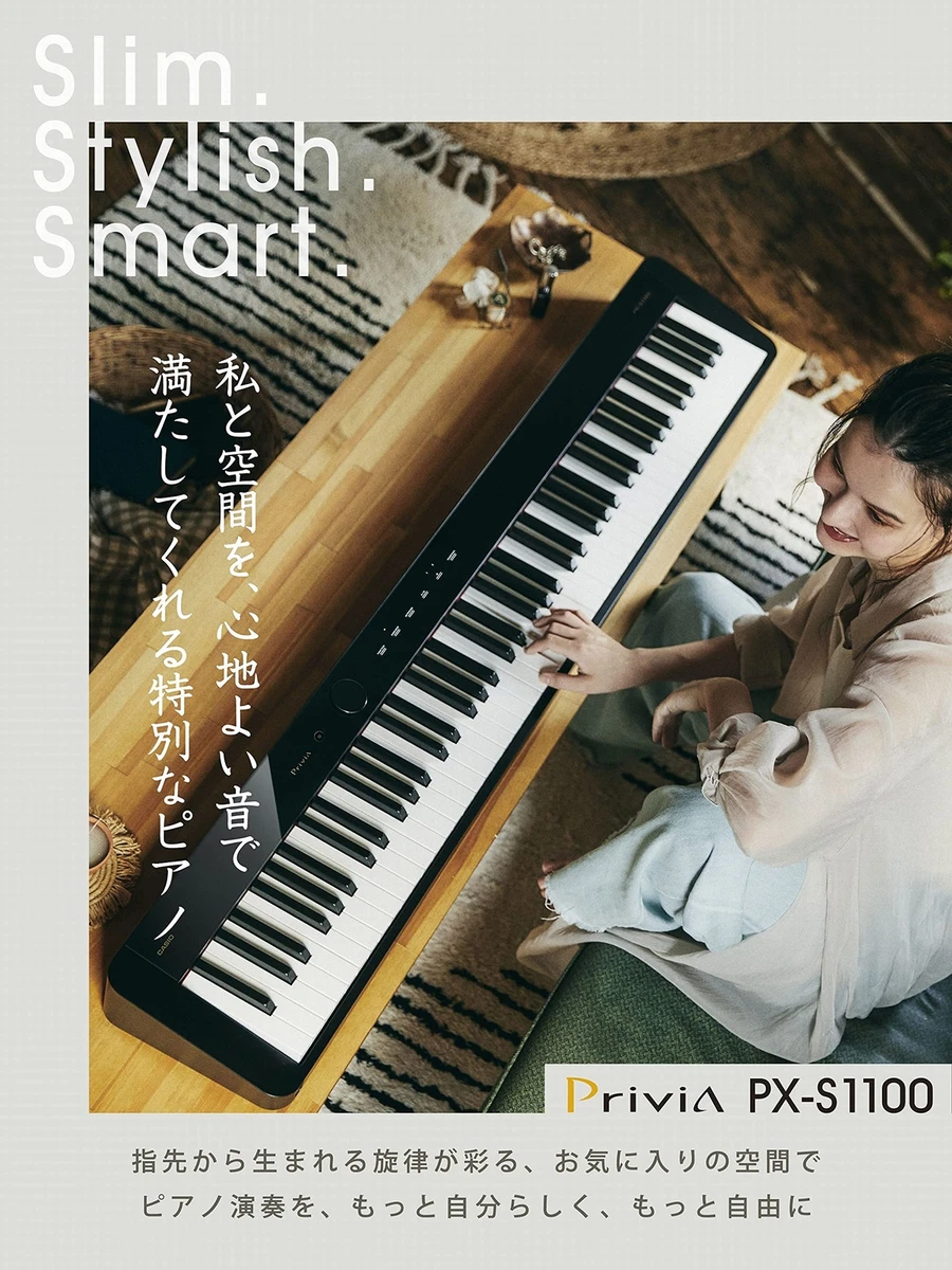 Casio Electronic Piano PRIVIA PX-S1100BK (Black) 88 Keyboard Slim