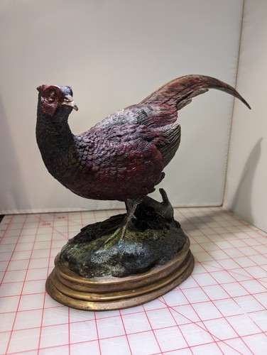 Französischer Künstler Christopher Fratin Bronze Fasan Skulptur Kunstwerk - Bild 1 von 7