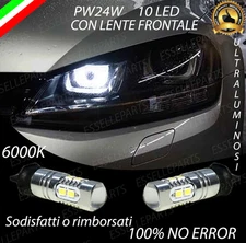 COPPIA LAMPADE DIURNE DRL 10 LED PW24W CANBUS VW GOLF 7 VII 6000K NO ERROR
