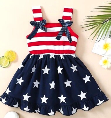 open lace back dress Personalized Face Custom Flag Dress Unique 4th Of July Party Dress   4FunGift