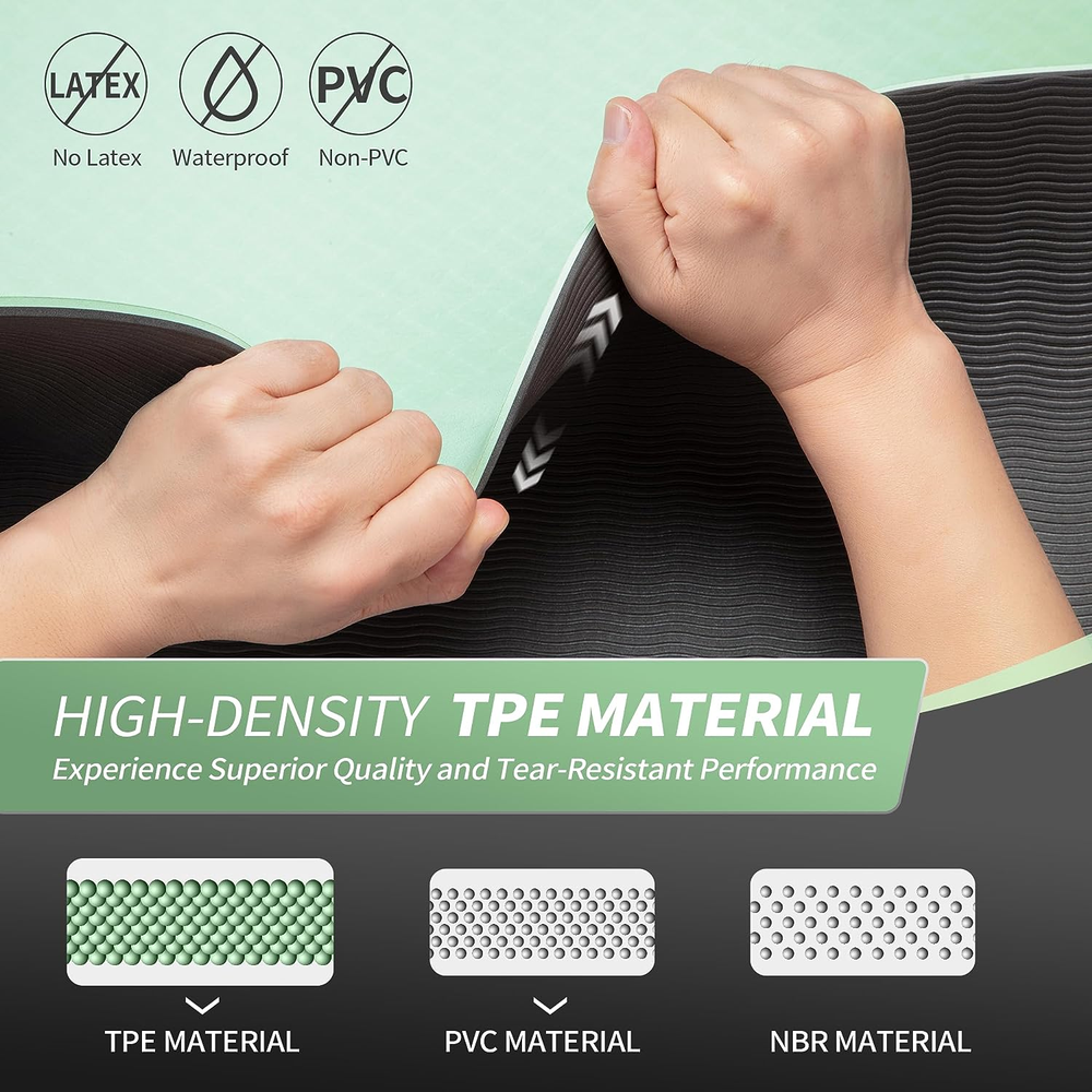 Non-Slip Extra Thick Yoga Mat for Women Men Kids 1/3 1/4 2/5 Inch
