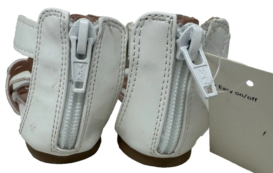 Sandalias de Gladiador Extravagantes Jumping Beans para Niñas Pequeñas Blancas Talla:10 92U Foto 4 de 4