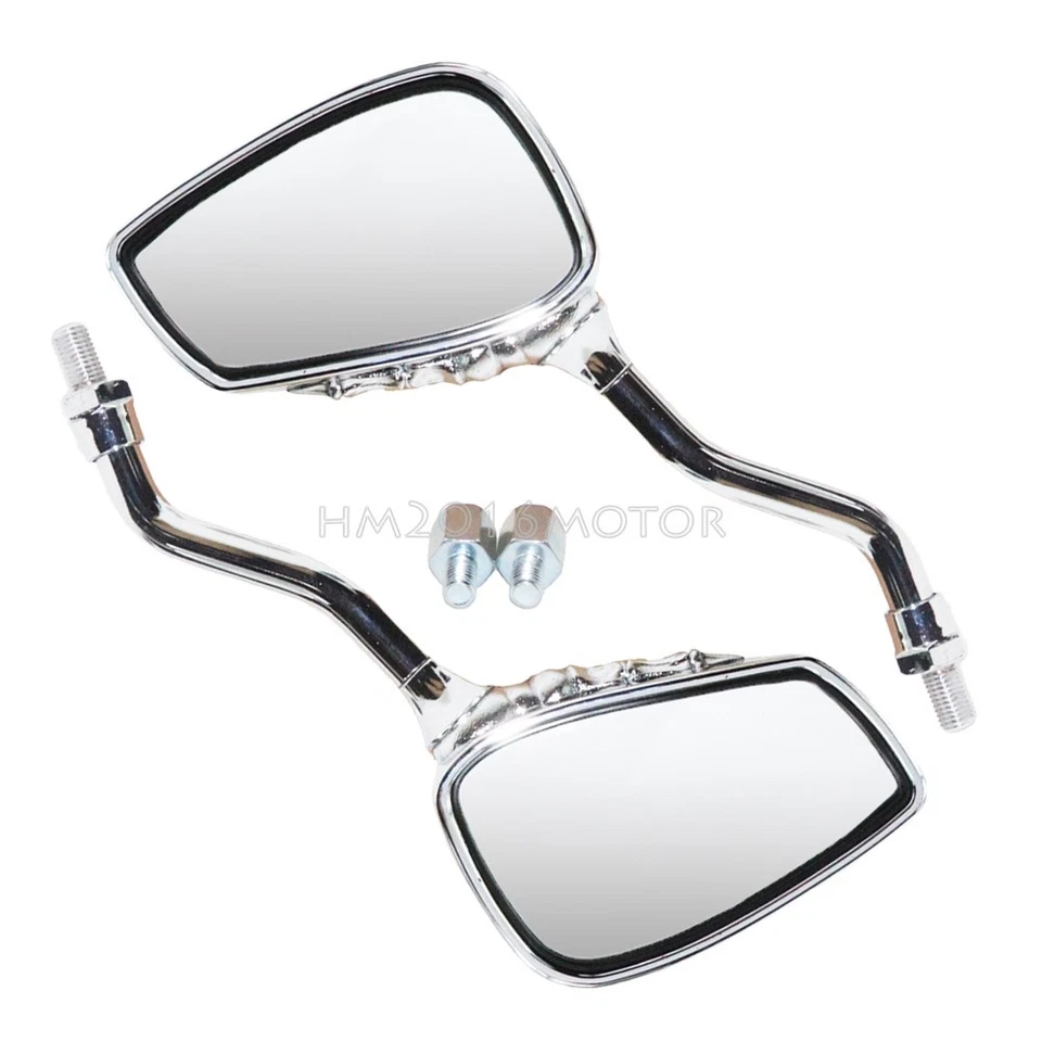 Espejos retrovisores calavera cromados para Honda VTX 1300 1800 TIPO R S N F T Foto 3 de 4