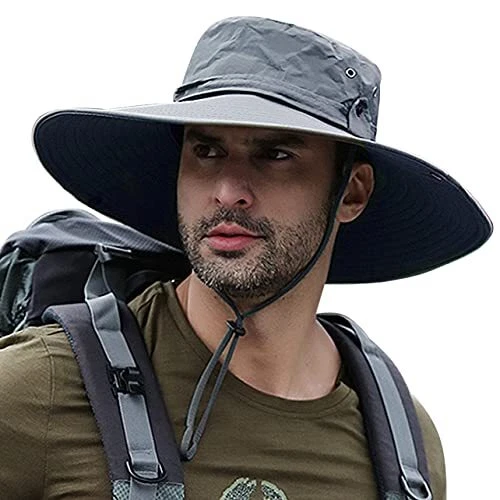 Wide Brim Sun Protection Hat Outdoor Unisex Ventilated Bucket Hats for  Hiking