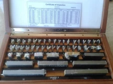 47 PCS/SET METRIC GAGE BLOCK SET, DIN861 GRADE 2 W. CERTS. #702F-47-2-new