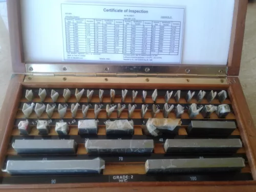 47 PCS/SET METRIC GAGE BLOCK SET, DIN861 GRADE 2 W. CERTS. #702F-47-2-new
