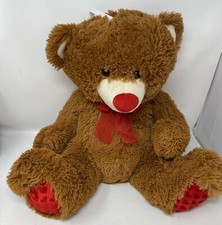 Brown Bear Red Heart Paws Plush Stuffed Animal Toy 22  