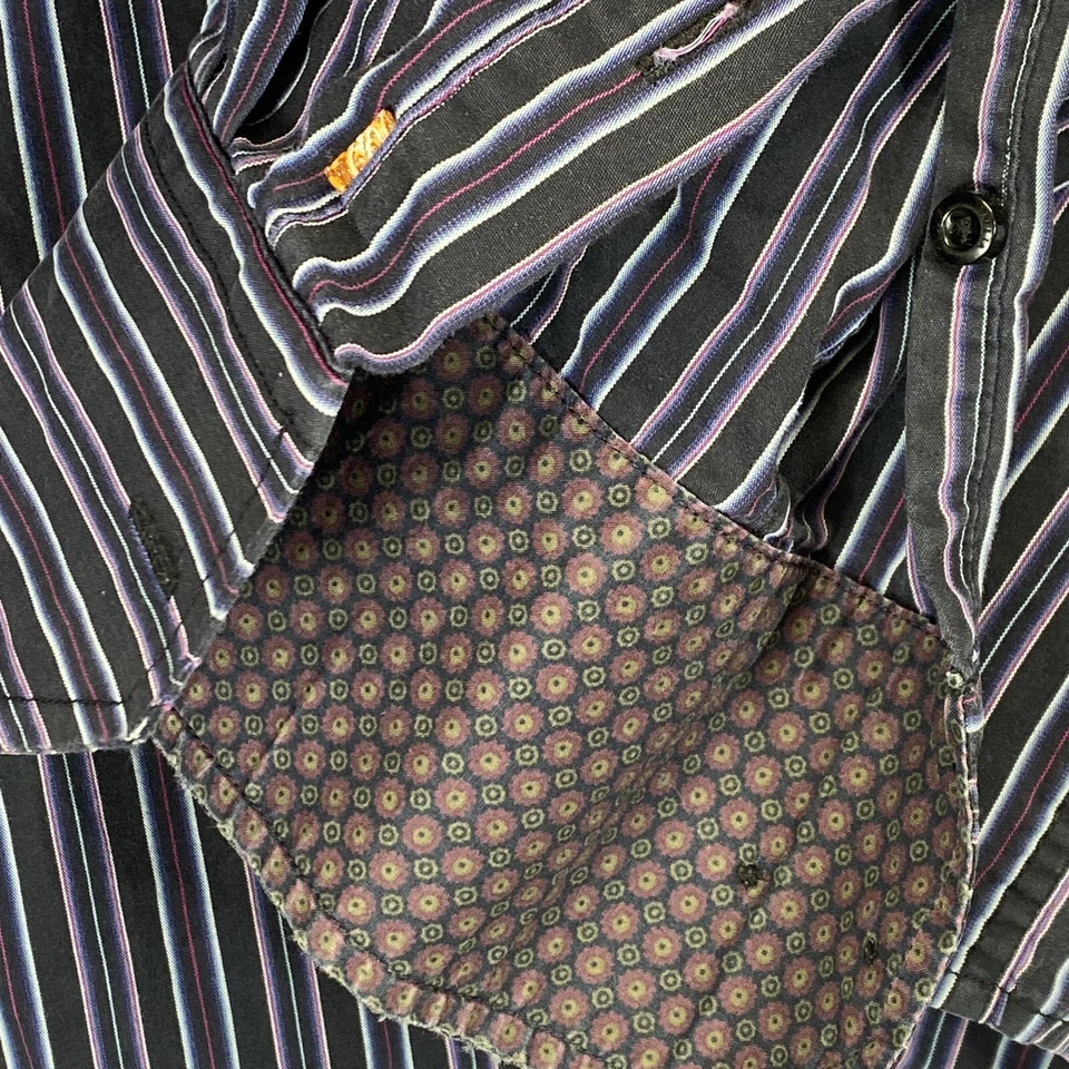 Camisa de vestir para hombre Tallia M 15,5 puño abatible botón delantero a rayas algodón RN87049 Foto 4 de 4