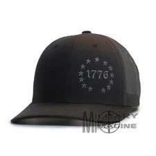 1776 Betsy Ross 13 Colonies 2A Black /Charcoal hat cap Trucker Mesh Snapback