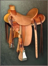 Leather Western Wade Saddle Roughout Leather Horse Tack Roping Ranch Set 10-18"