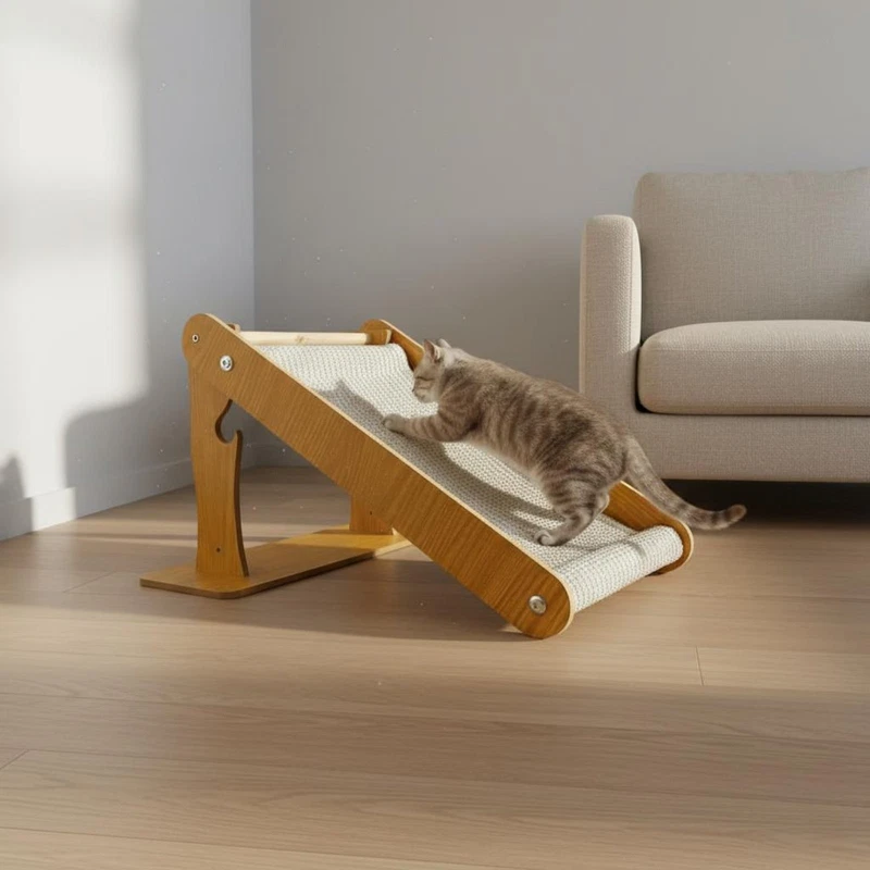 Wooden Cat Scratcher Indoor Furniture
