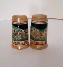 Vintage Heidelberg Schloss castle Mini German Beer Steins (2) 