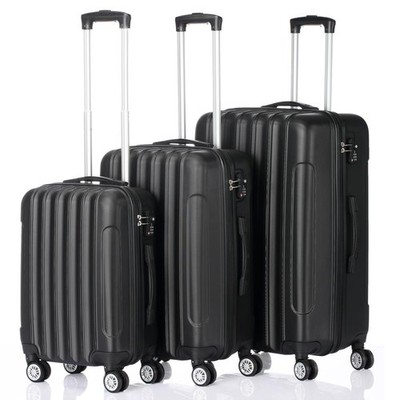 3 Pcs Luggage Travel Set Bag ABS Trolley Suitcase w/TSA Lock Home Organization