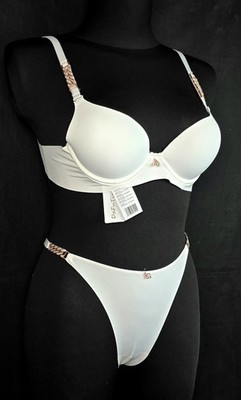 Verführerisches nahtloses Dessous-Set mit Kristallen   Push-up-BH 75B Slip M