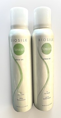 2 biosilk finish shine on spray 5.3oz ea scuff/dented bottle