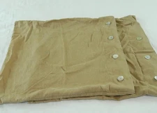 Pottery Barn 100% Linen Euro Sham Pair Shell Buttons FLAW Tan Minimal Heavy