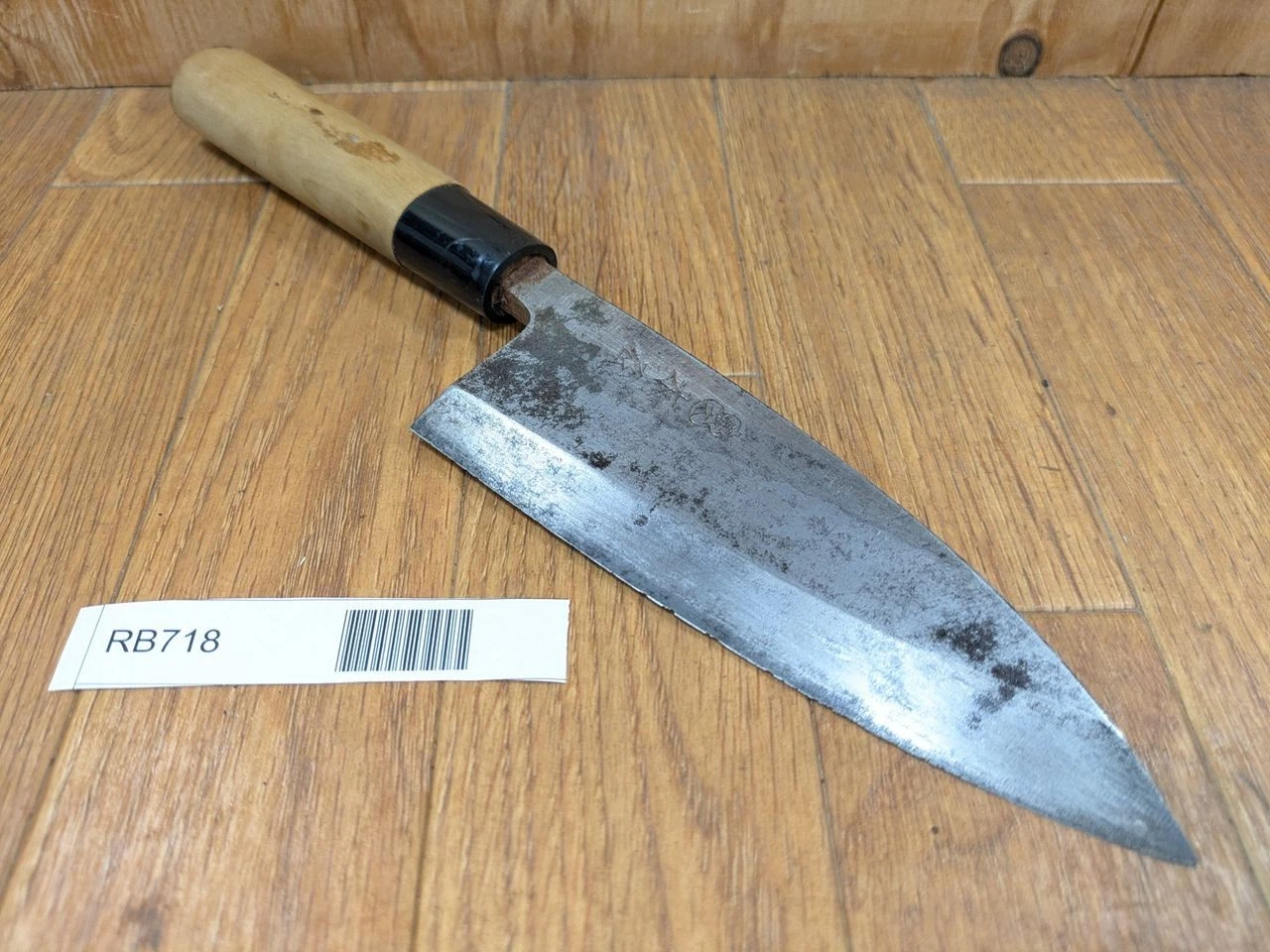 DAMAGED Japanese Chef's Kitchen Knife DEBA Vintage KIYA Japan 152/292mm RB718