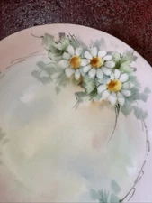 Vintage Pink W/ White Daisy China Hand Painted German Plate 8.25”