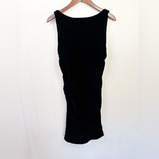 Yansi Fugel black high neck velvet ruched evening dress size 10 silk blend